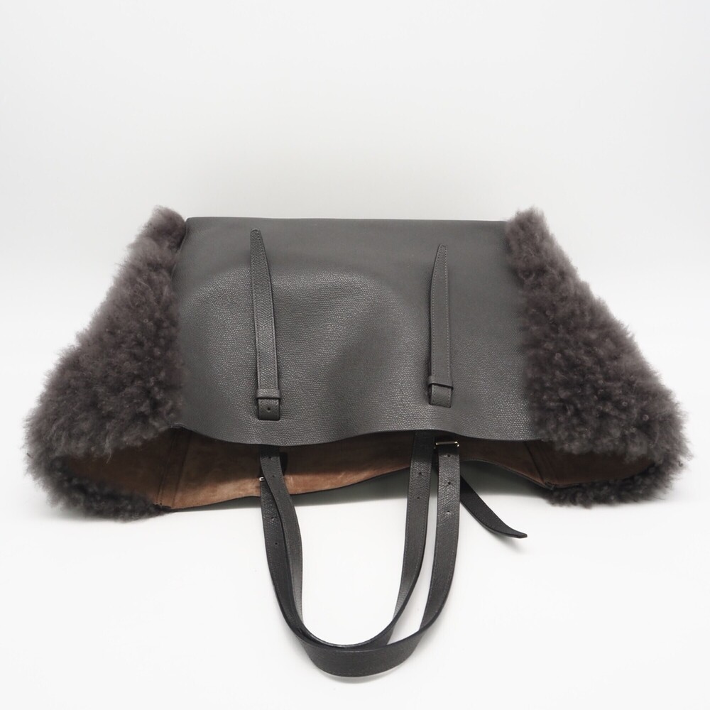 Valextra Fur Leather Large Tote Bag - Bag, Gray Leather, Polyester, Women's - Picture 7 of 15